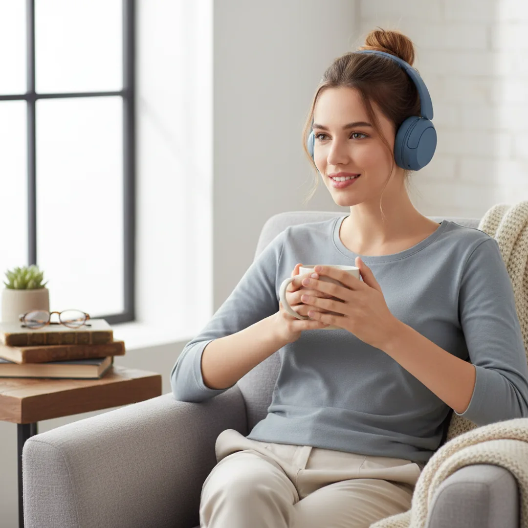 AI lifestyle shot of headphones