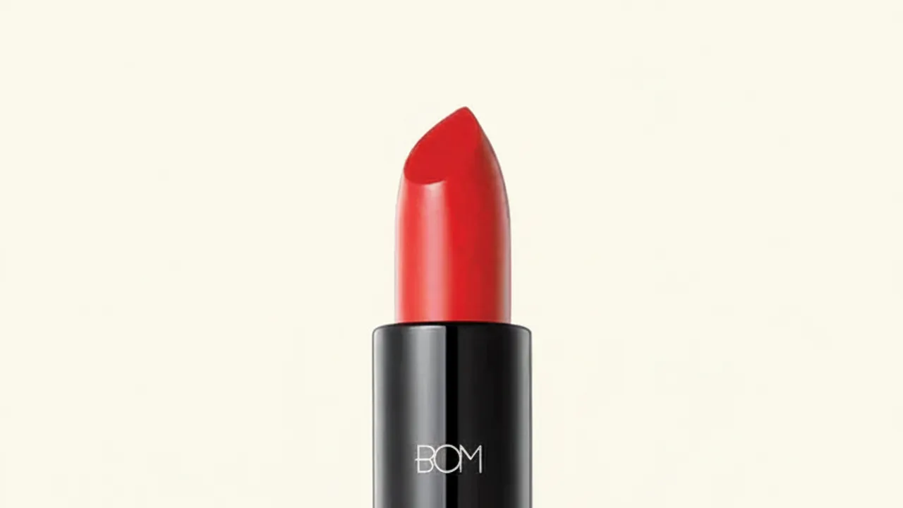AI-generated hero shot of a red lipstick